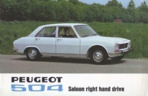 Peugeot 504 Saloon 1970 UK Brochure Cover