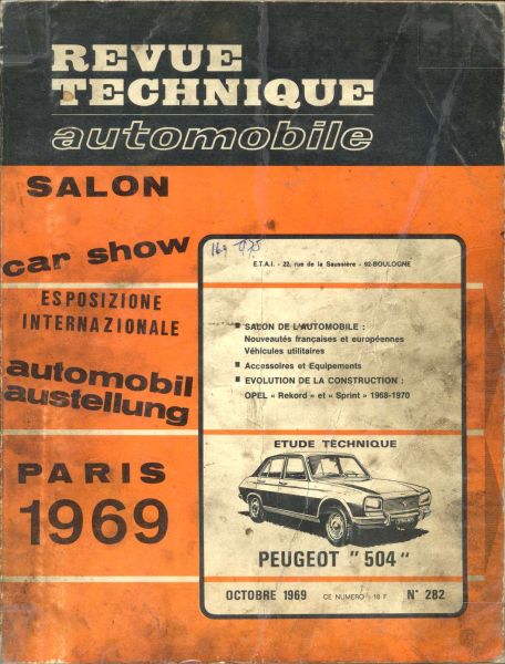 Peugeot 504 terotex hohlraumversiegelungsplan