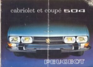 Peugeot 504 Coupe/Convertible 1969 Brochure Cover