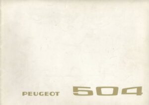 Peugeot 504 Saloon 1969 Brochure Cover