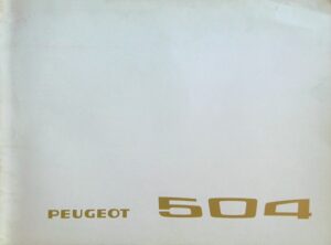 Peugeot 504 Saloon 1969 Brochure Cover